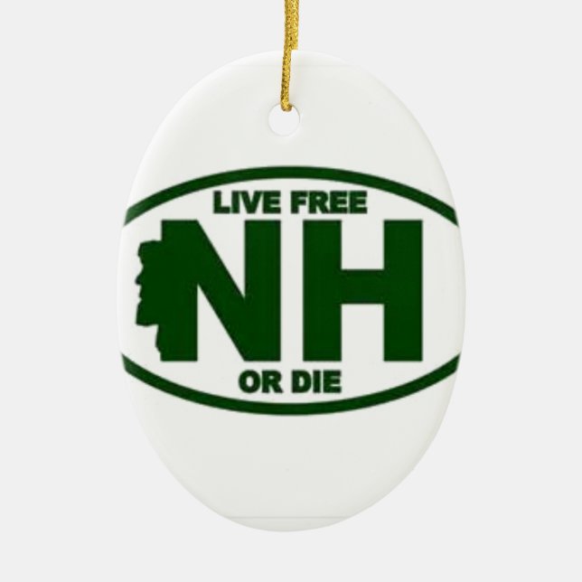 New Hampshire levande avgift eller matris Julgransprydnad Keramik (Framsidan)