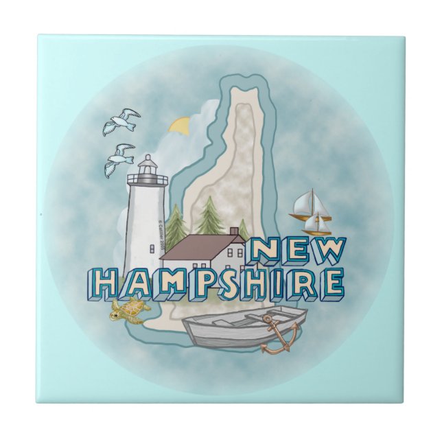 New Hampshire Lighthouse Kakelplatta (Framsidan)