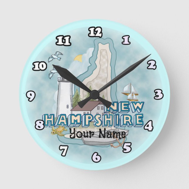 New Hampshire Lighthouse-klocka Rund Klocka (Framsida)
