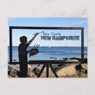 New Hampshire, New Castle Underbar Island Sculptur Vykort