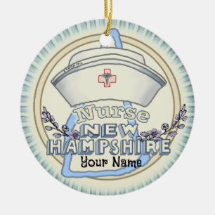 New Hampshire Nurse Julgransprydnad Keramik