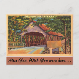 New Hampshire, Old Covered Bridge, White Mountains Vykort