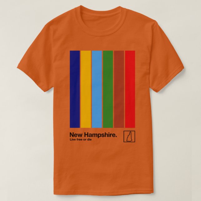 New Hampshire Original Flagga Aesthetic Färg Desig T Shirt (Design framsida)