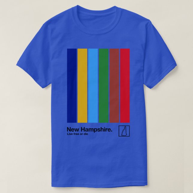 New Hampshire Original Flagga Aesthetic Färg Desig T Shirt (Design framsida)