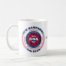 New Hampshire Patriotic Circular Monogram Mugg