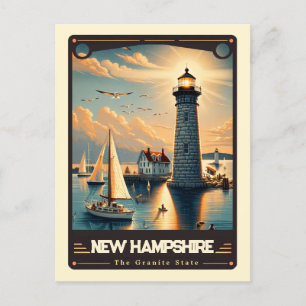 New Hampshire   Patriotisk Vintage Vykort