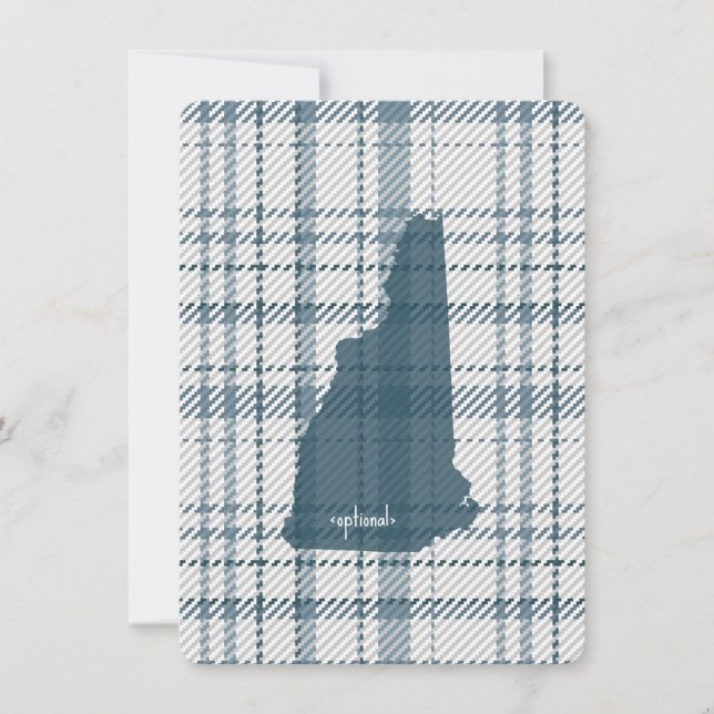 New Hampshire Plaid Flat Thank You Note Card  Tack Kort (Framsida)