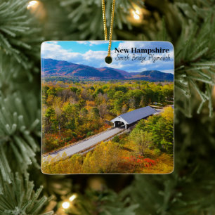 New Hampshire Plymouth Smith Bridge Julgransprydnad Keramik