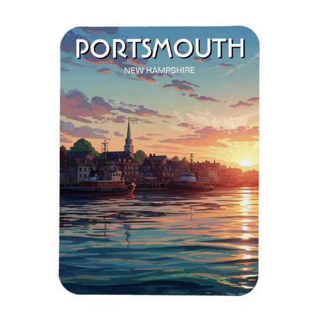 New Hampshire Portsmouth Resor Magnet (Vertikal)
