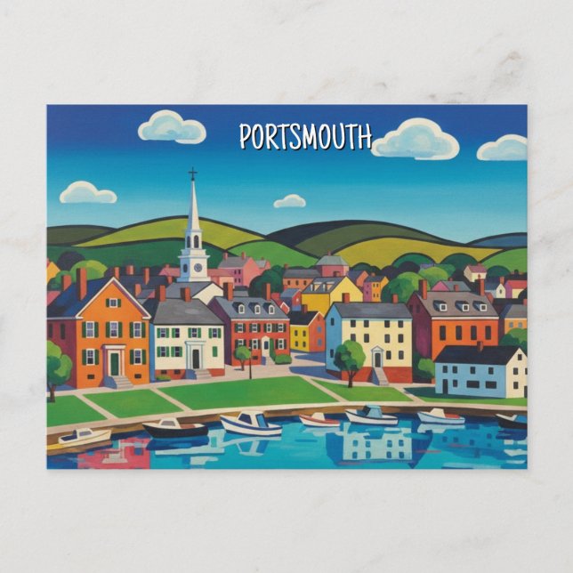 New Hampshire Portsmouth Resor Vykort (Framsida)