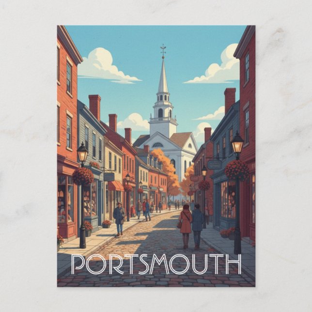 New Hampshire Portsmouth Travel Vykort (Framsida)