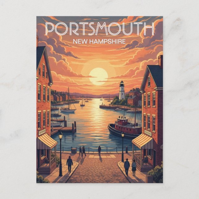 New Hampshire Portsmouth Travel Vykort (Framsida)