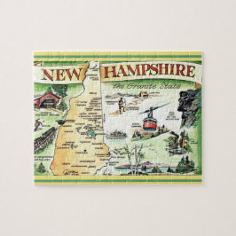 New Hampshire Postcard Karta Jigszle Puzzle Pussel