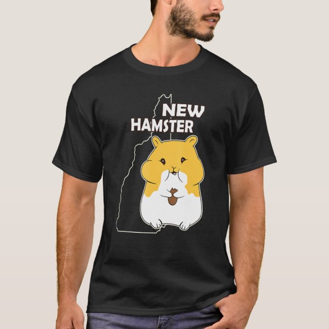 New Hampshire Pun Joke Cute Hamster Pet T Shirt (Framsida)