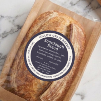 New Hampshire Purple Cottage Sourdough Bröd Etiket Runt Klistermärke