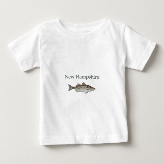 New Hampshire (randig bas) T Shirt (Framsida)