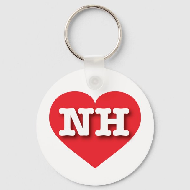 New Hampshire Red Heart - I kärlek NH Nyckelring (Framsida)