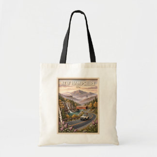New Hampshire Road Trip Vintage Bergslandskap Tygkasse