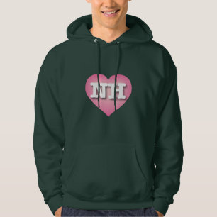 New Hampshire Rosa Fade Heart - I kärlek NH Hoodie