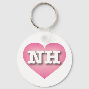 New Hampshire Rosa Fade Heart - I kärlek NH Nyckelring