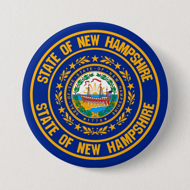 New Hampshire Round Emblem Knapp (Framsida)