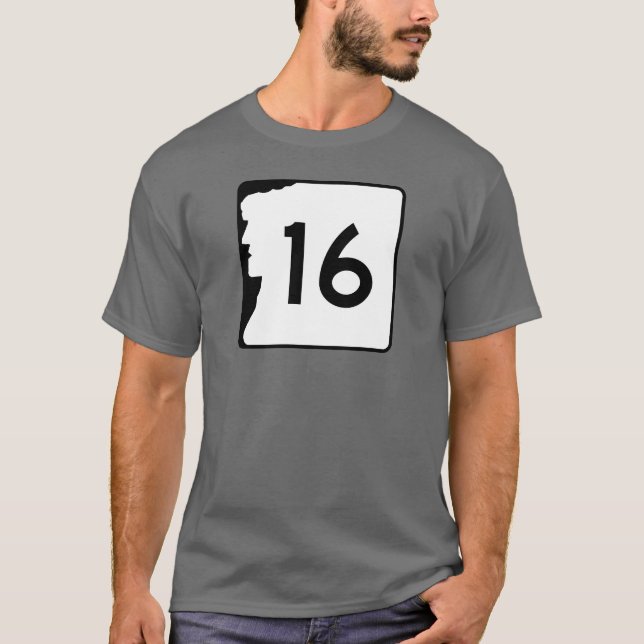 New Hampshire Route 16 T Shirt (Framsida)