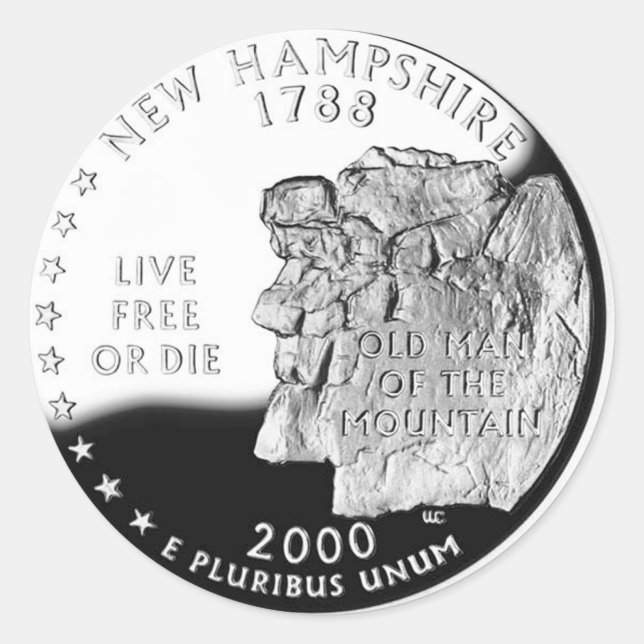 New Hampshire Runt Klistermärke (Framsida)