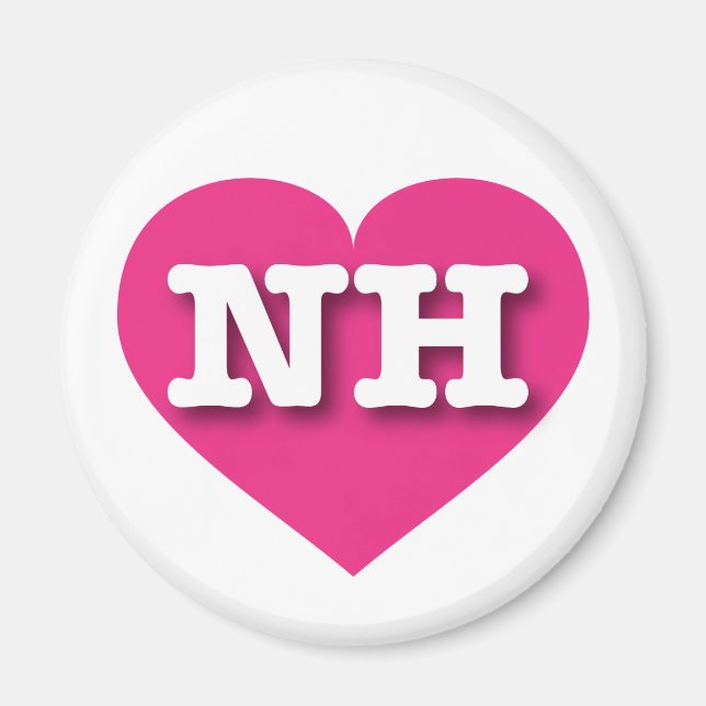New Hampshire Shock rosa Heart - I kärlek NH Magnet (Framsidan)