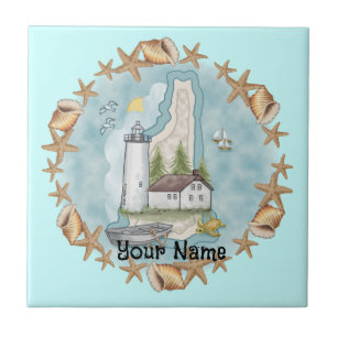 New Hampshire Snäckas Lighthouse Tile Kakelplatta