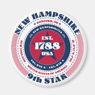 New Hampshire Stat Fakta Souvenir Magnet