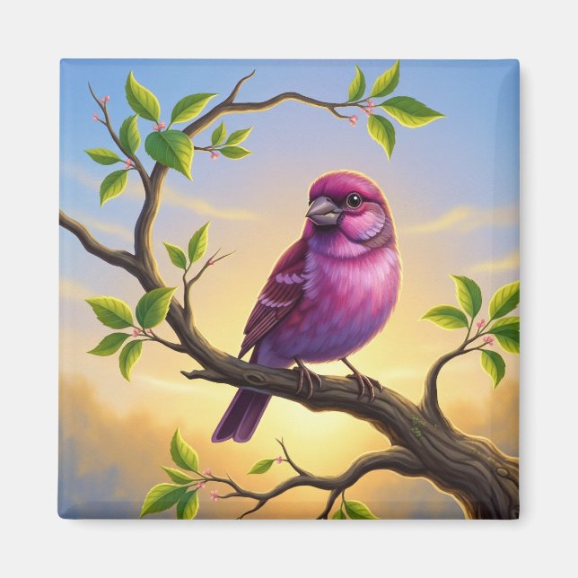 New Hampshire State Bird Purple Finch Magnet (Framsidan)