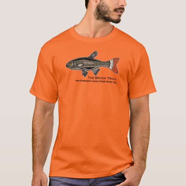 New Hampshire State Freshwater Fish - Brook Trout T Shirt (Framsida)