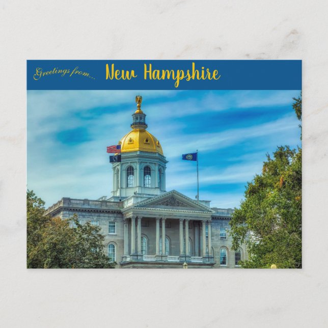 New Hampshire State House Concord New Hampshire Vykort (Framsida)
