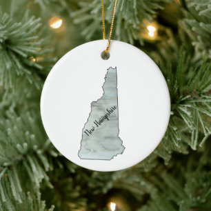 New Hampshire State Illustration Painting Julgransprydnad Keramik