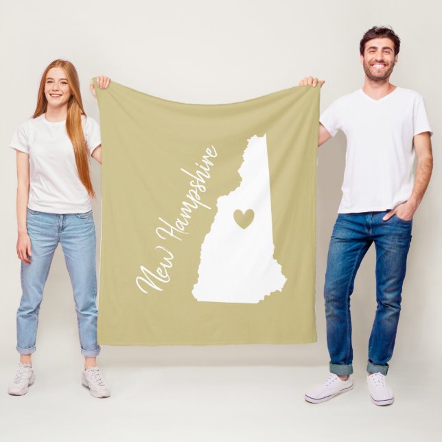 New Hampshire State karta kärlek home Fleecefilt (På plats)