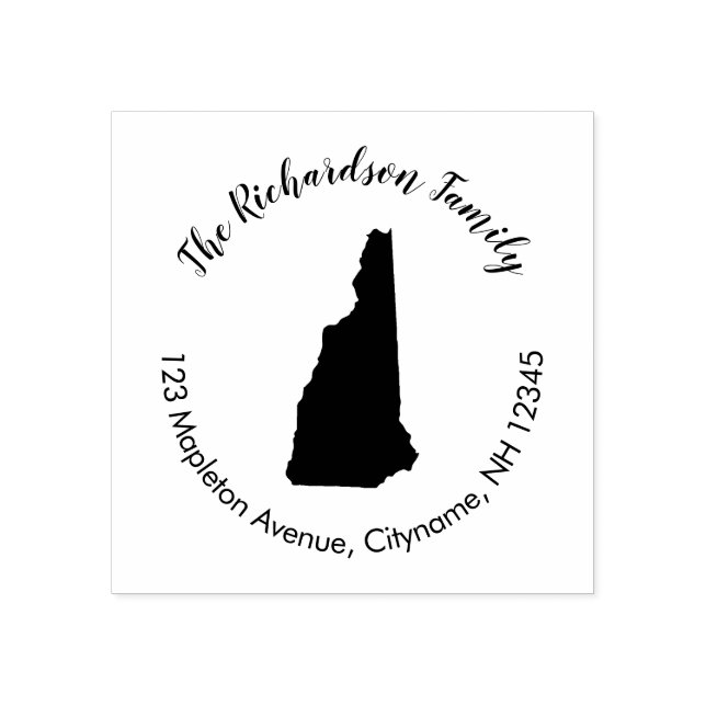 New Hampshire State returadress gummi frimärke Stämpel (Tryck)