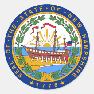 New Hampshire state säamerica republic symbol f Runt Klistermärke