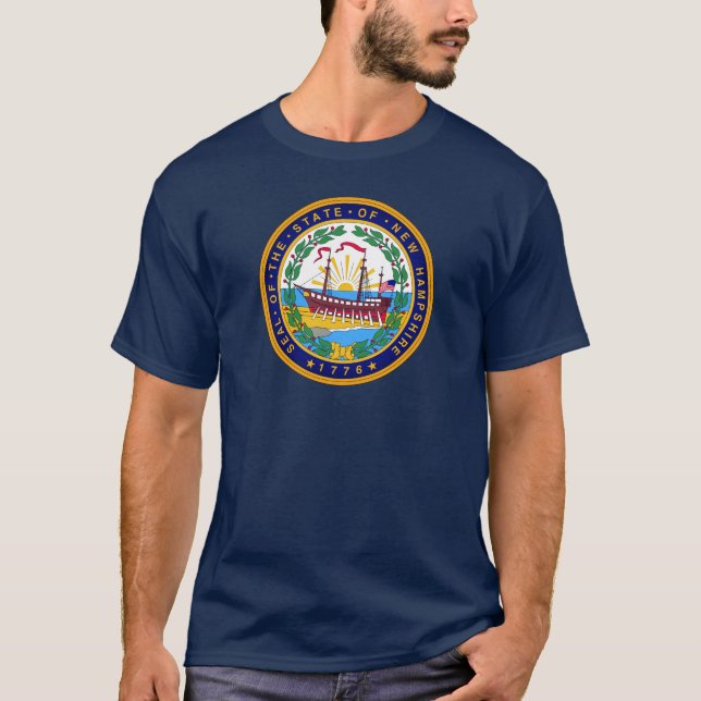 New Hampshire State-säl T Shirt (Framsida)