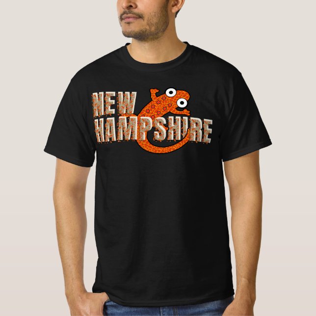 New Hampshire State Symbol Red Spotted Newt Dark T Shirt (Framsida)