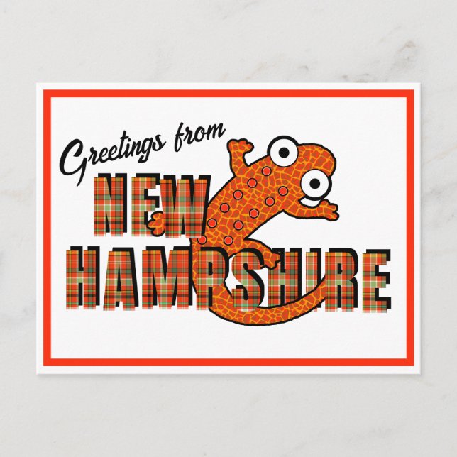 New Hampshire State Symbol Red Spotted Newt Orange Vykort (Framsida)