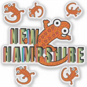 New Hampshire State Symbol Rödfläckig vattensalama Klistermärken