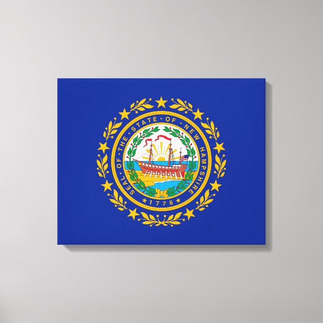 New Hampshire Statlig flagga Design Canvastryck (Framsida)