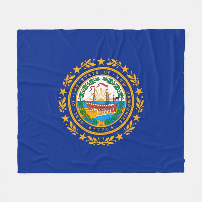 New Hampshire Statlig flagga Design Fleecefilt (Framsidan (Horisontell))