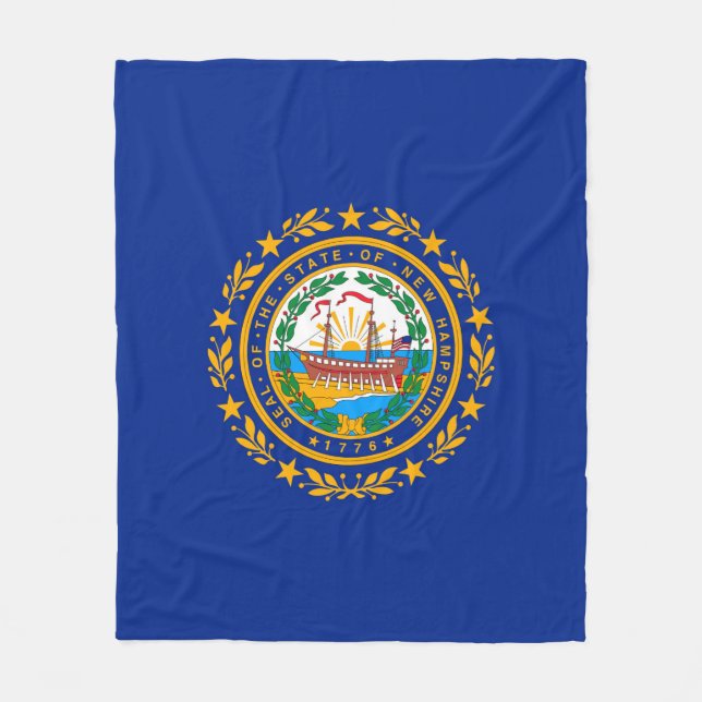 New Hampshire Statlig flagga Design Fleecefilt (Framsidan)