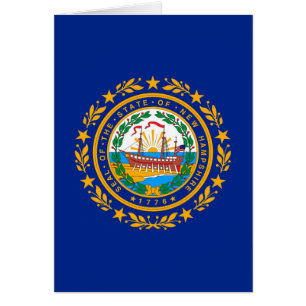 New Hampshire Statlig flagga Design Hälsningskort