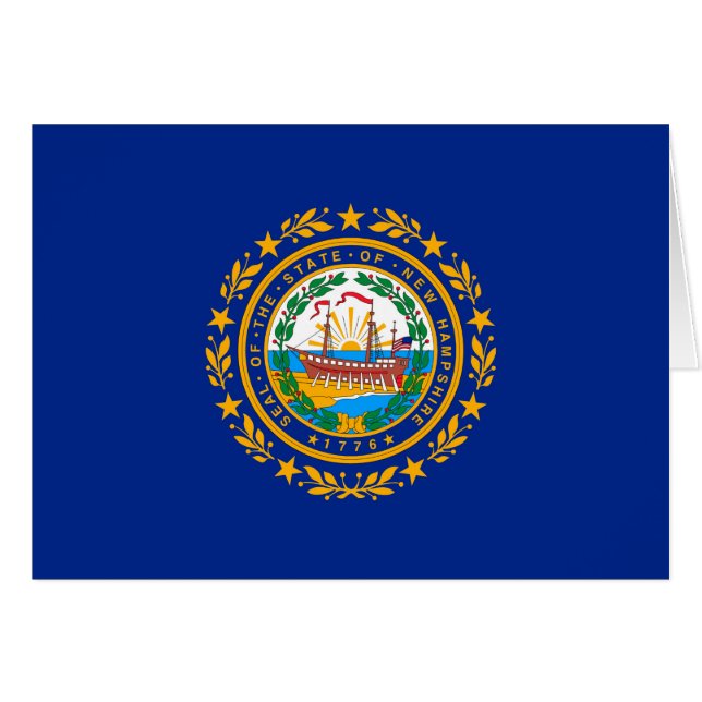 New Hampshire Statlig flagga Design Hälsningskort (Framsidan Horizontal)