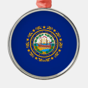 New Hampshire Statlig flagga Design Julgransprydnad Metall