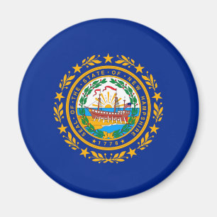 New Hampshire Statlig flagga Design Magnet