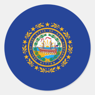New Hampshire Statlig flagga Design Runt Klistermärke