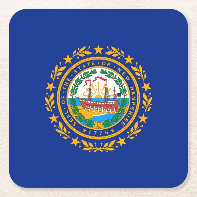New Hampshire Statlig flagga Design Underlägg Papper Kvadrat (Framsidan)